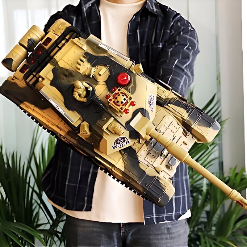 RC Tank Leopard Besar Remote Control no. 9993 Batre Cas Ada Tembakan Lampu dan Bunyi Suara Tembak Ed