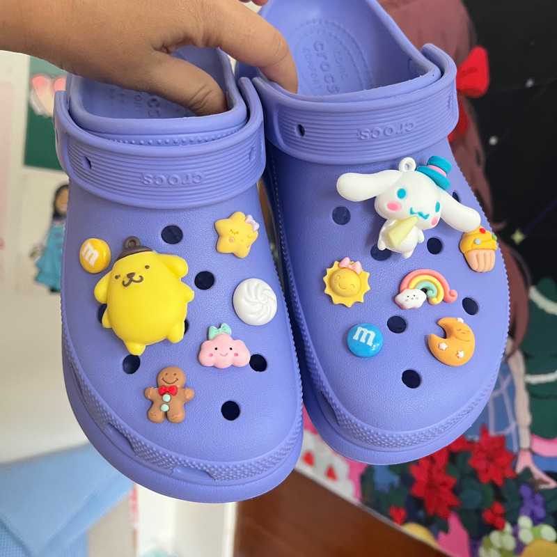 12pcs Jibbitz Sanrio Cinnamorrol Pompurin Aksesoris Sandal Crocs