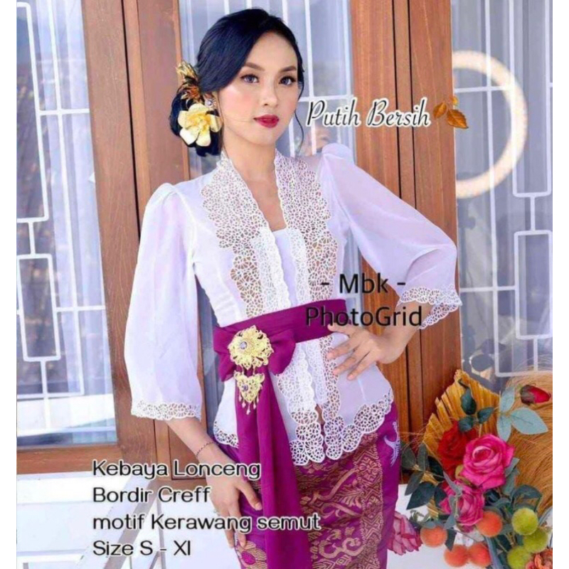kebaya bordir putih / kebaya kerawang bordir putih