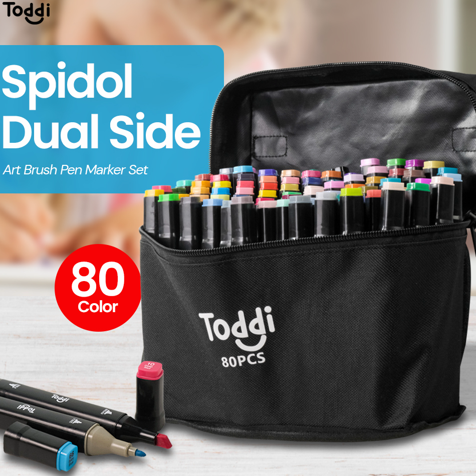 

12.12 sale Spidol Warna Stabilo Touch Toddi 12-80 Dual Side Fine Art Brush Pen Animation Marker Set Sketsa