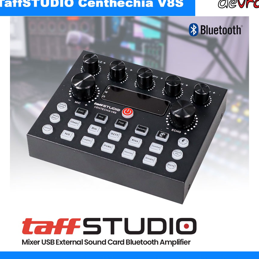 ➥☈✥ Taffstudio Centechia Sound Card V8S - USB External Sound Card Bluetooth Soundcard Amplifier Mixe