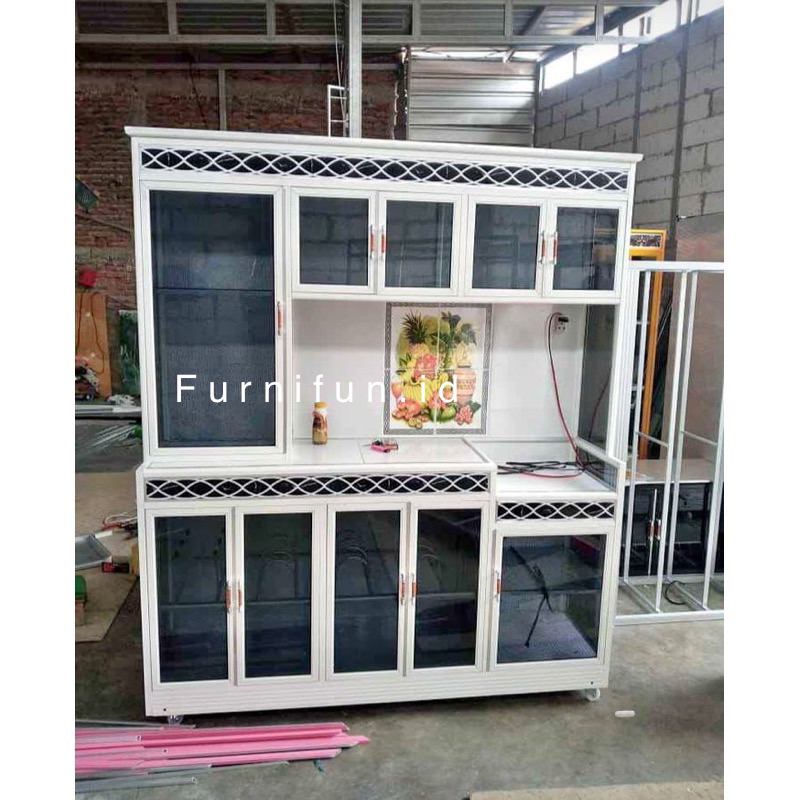 Rak Piring Aluminium / Kitchen Set Aluminium / Lemari Piring / Rak Piring kaca