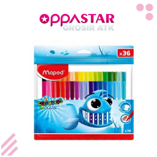 

Spidol Gambar Anak 36 Warna Maped Color Peps Ocean Washable