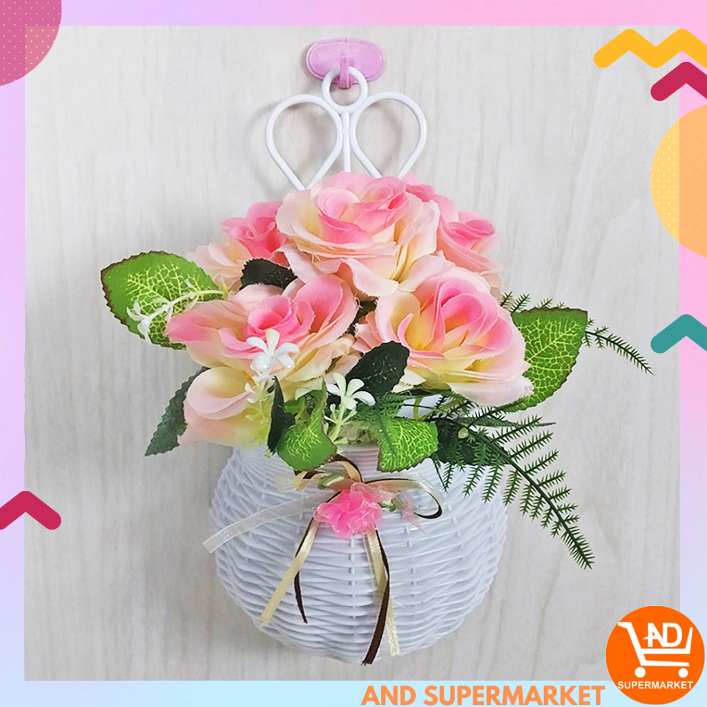 Terlaris Bunga Hias Plastik Bunga Hiasan Dinding Gantung Dekorasi Rumah Bunga Mawar Hias Palsu