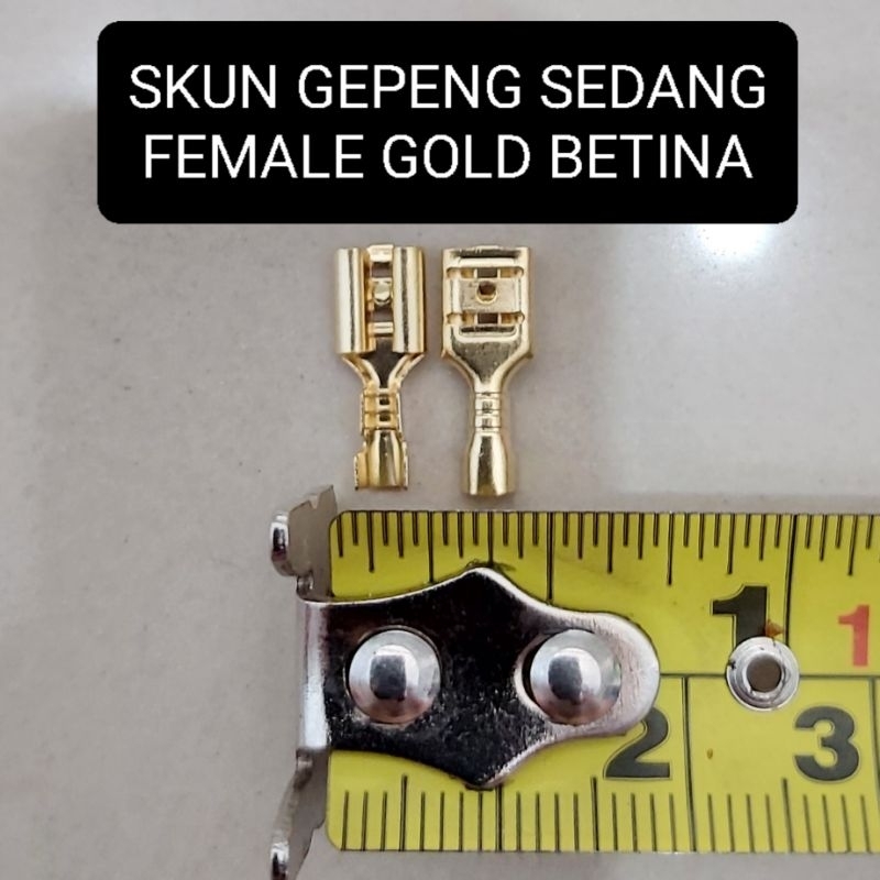 Skun Kabel GEPENG SEDANG Female Gold Betina Kuningan