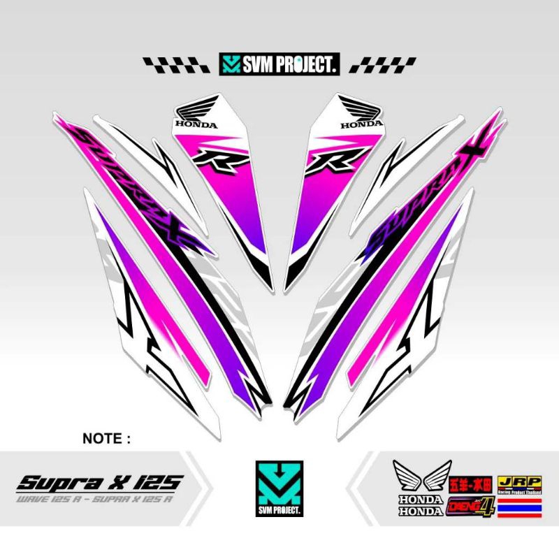 STRIPING SUPRA X  125 R NEW MOTIF 4 / STIKER SUPRA X 125 R / STRIPING MOTOR VARIASI / STICKER VARIAS