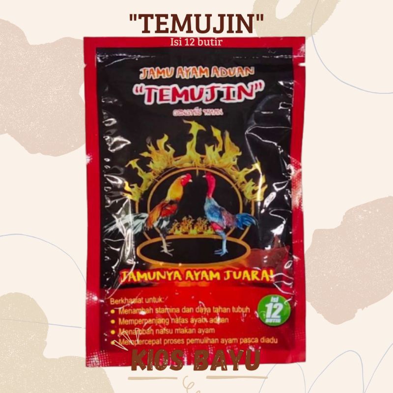 TEMUJIN - Untuk Kesehatan Ayam dan Unggas (Obat Jamu Herbal Ayam Jago Aduan Juara Siap Laga)