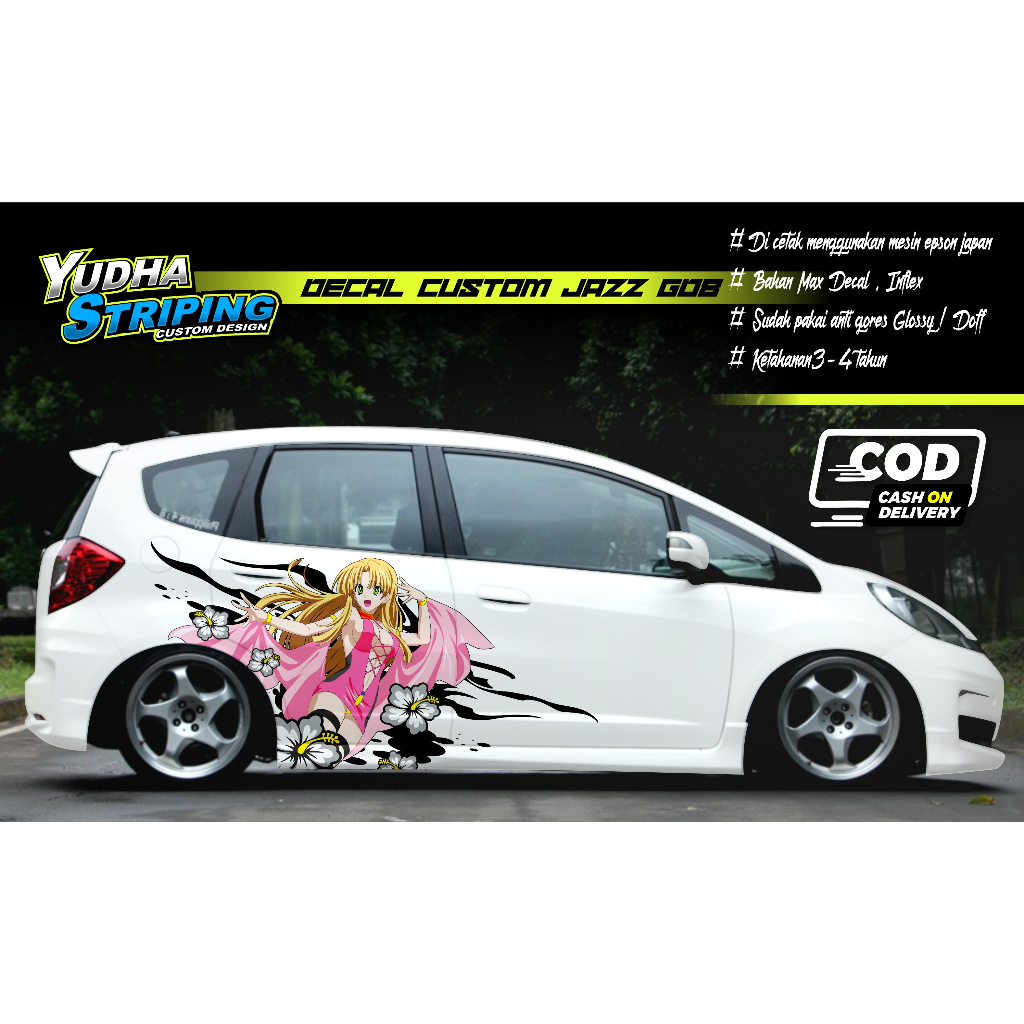 STICKER CUSTOM MOBIL JAZZ / AGYA / AYLA / DECAL STIKER MOTIF / VARIASI ANIME