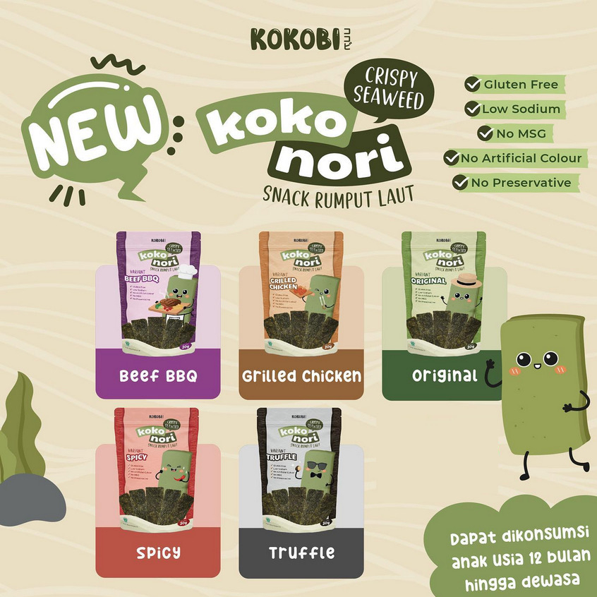 

ABE FOOD- KOKOBI Koko Nori Crispy Seaweed 20g - Snack Rumput Laut