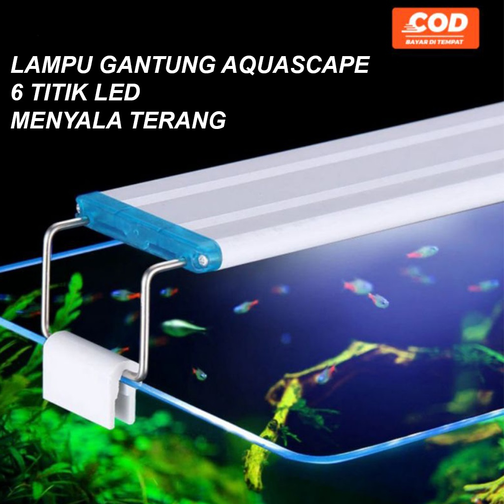 Lampu Aquarium LED 9 Watt 10000 Kelvin 30 LED Untuk Aquascape