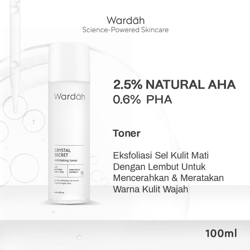Wardah Crystal Secret Exfoliating Toner 125 ml | Wardah Exfoliating Toner | Wardah Exfoliating Lotio