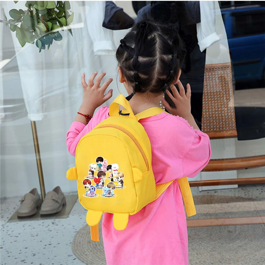 PVJ Tas Ransel Anak Lucu Tas Ransel Anak Mini Motif Karakter Bt21 Korea