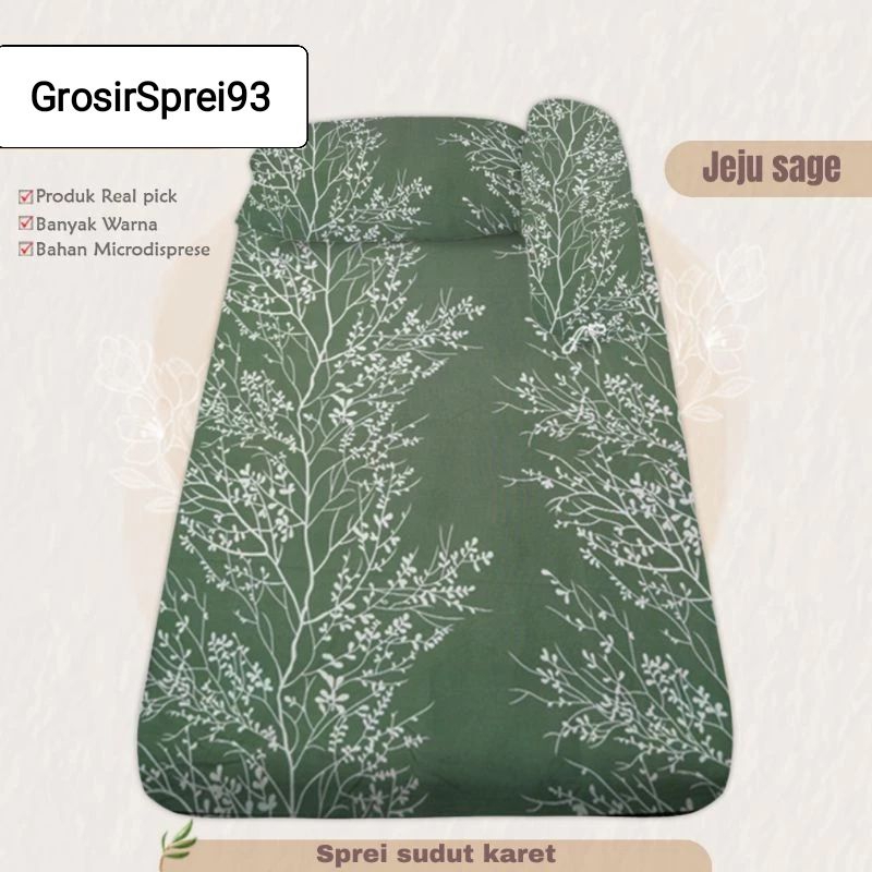 Sprei sudut karet T.20cm motif jeju katun cvc premium ukuran 90x200 100x200 120x200 160x200 180x200 