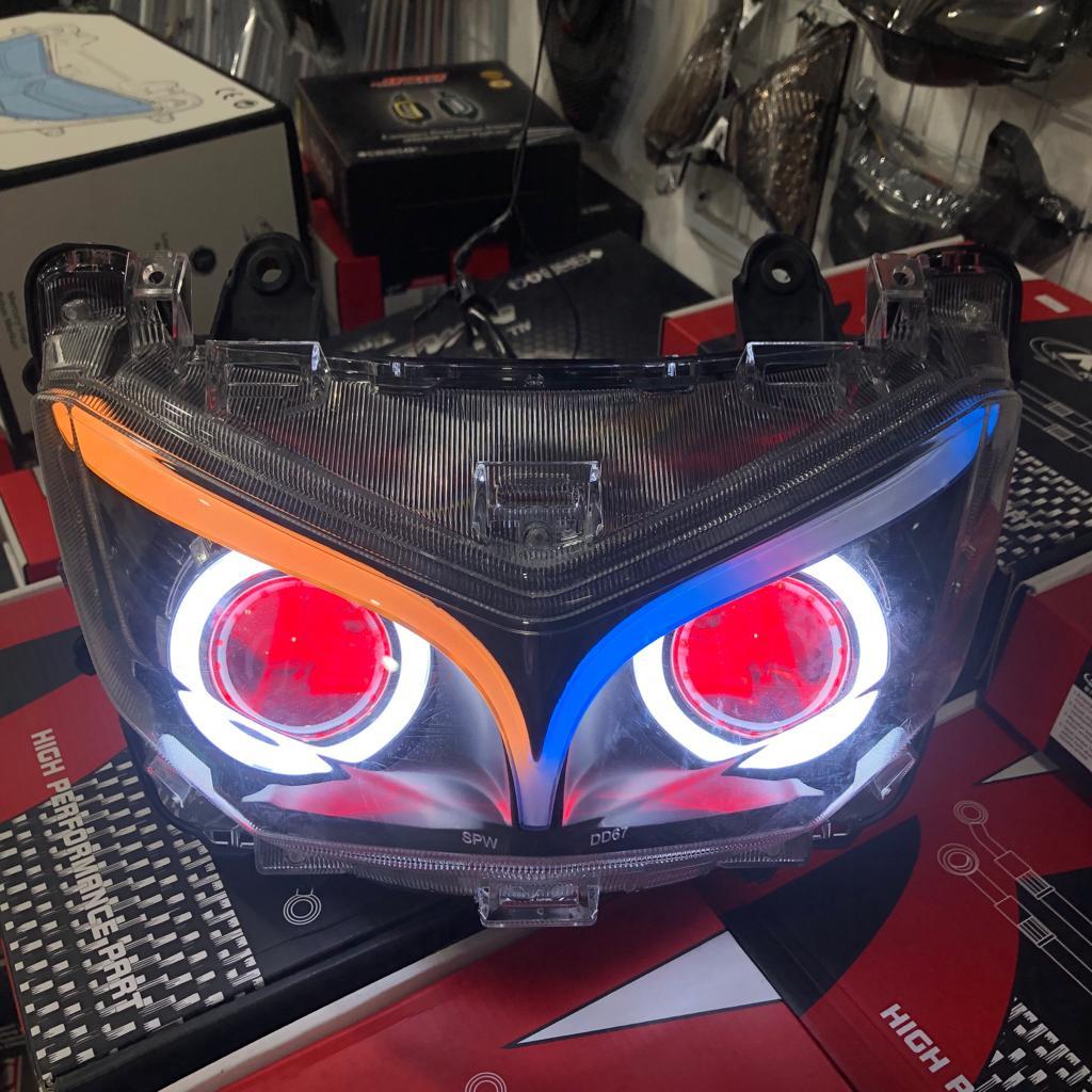HEADLAMP YAMAHA NMAX NEW REFLEKTOR LAMPU DEPAN NMAX NEW HEADLAMP PROJECTOR PROJIE BLUETOOTH CONTROL 