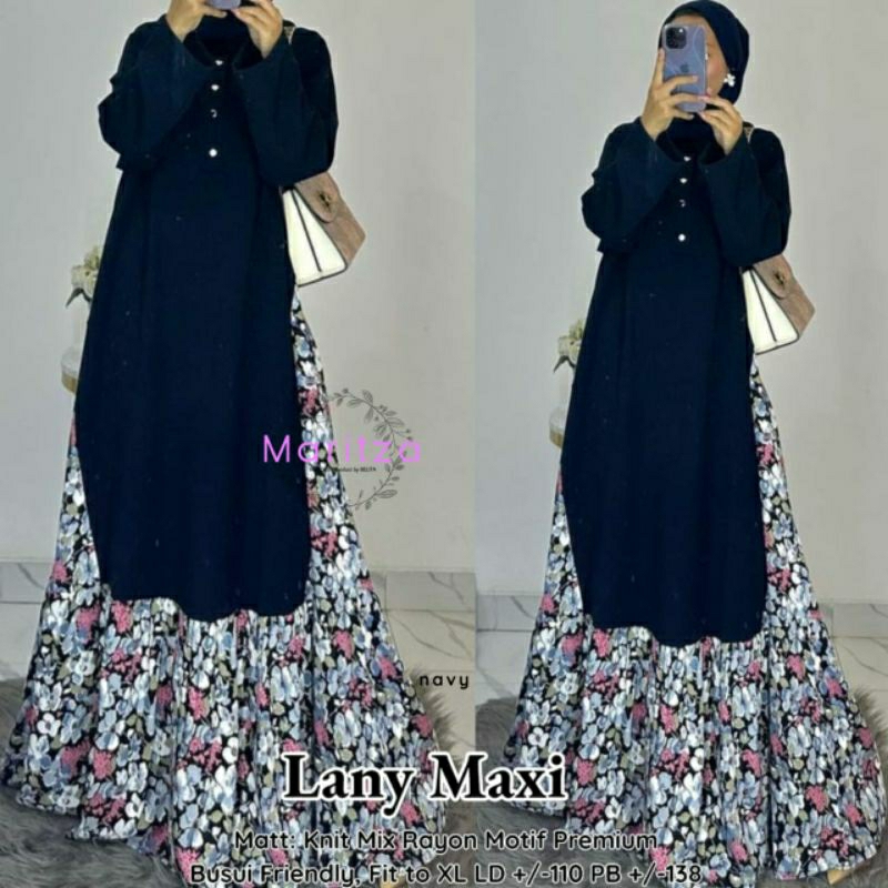 LANY MAXY / Alina Sekar Midi /  berlabel MARITZA // gamis Knit mix rayon Premium //  Doiti Katalog a