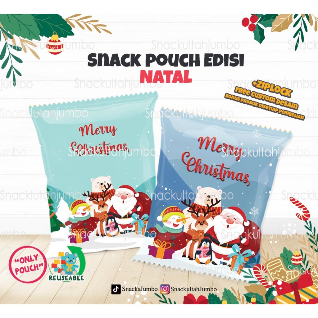 

Snack pouch natal | READY STOCK Hampers Natal | Langsung Kirim | Christmas Hampers - Hampers Pouch | SNACKJUMBO Christmas gift