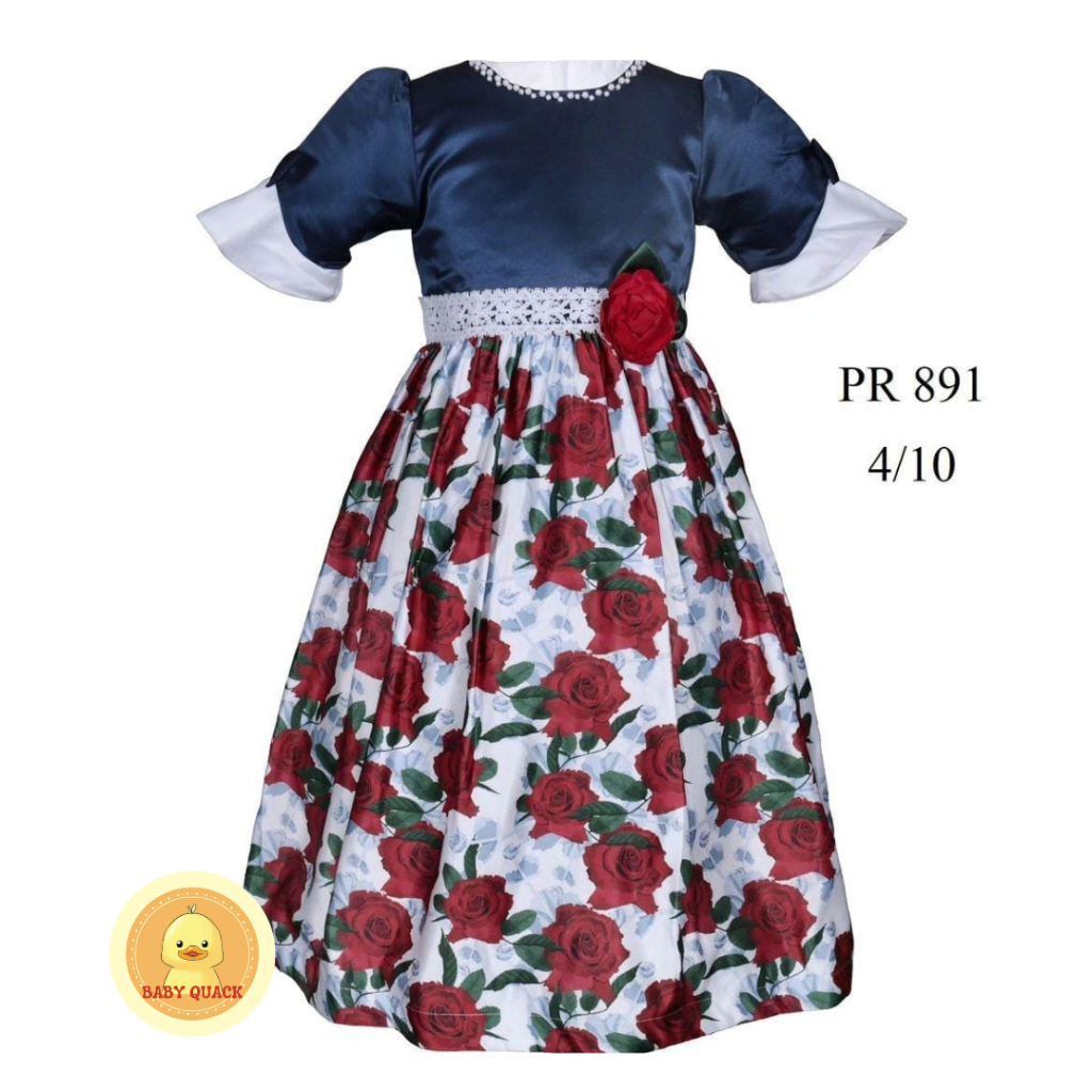 Makassar Dress / Gaun Anak  Baju Pesta Anak Perempuan Satin PR891