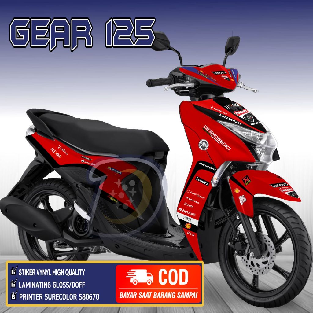 Decal Yamaha Gear 125 Striping Yamaha Gear Stiker Motor Yamaha Gear Ducati