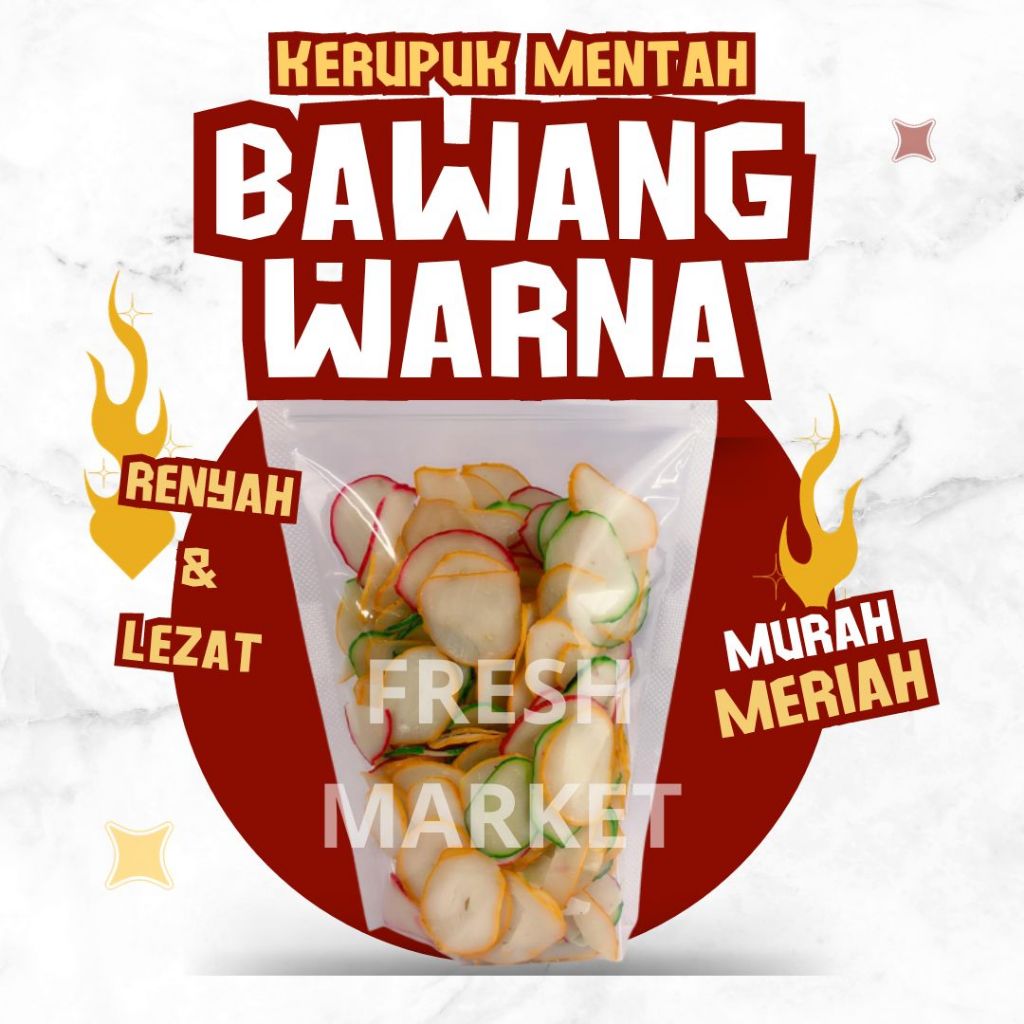 

Kerupuk Bawang / Kerupuk Bawang Prima Warna Warni 1 Kg / Halal