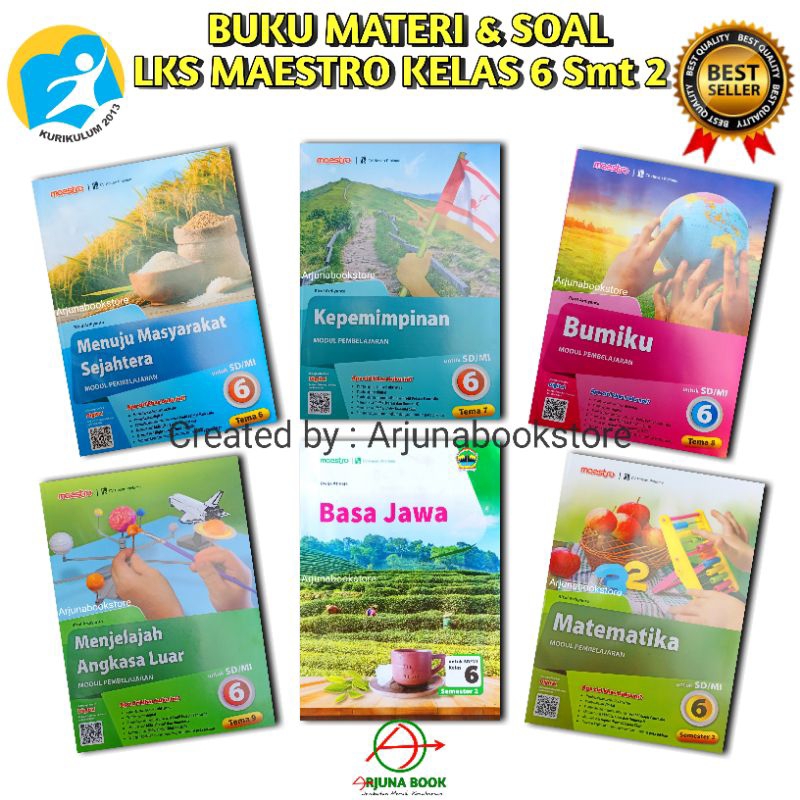BUKU LKS MAESTRO TEMATIK KELAS 6 SD/MI TEMA 6 7 8 9 MAT JAWA AGAMA Semester 2