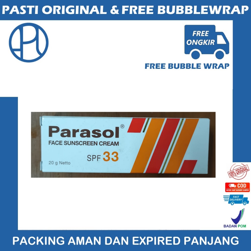 PARASOL SUN SCREEN CREAM SPF 33 20 GR TABIR SURYA SUNSCREEN SUNBLOCK