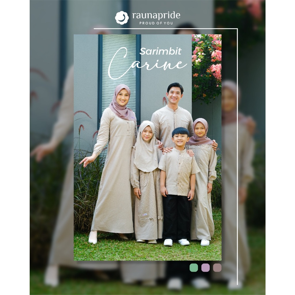 ( Sarimbit Rauna Sarimbit Carine Milo) Gamis Dewasa Rauna RGF Koko Rauna RKF Koko Anak Laki laki RKA