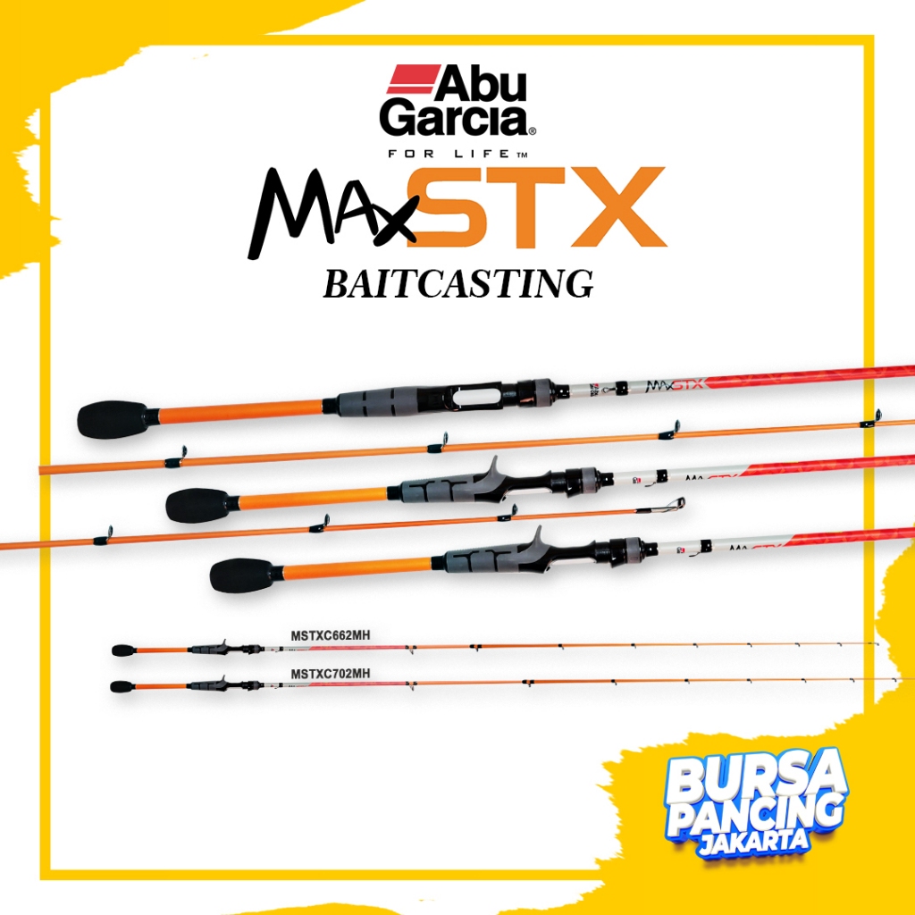 ABU GARCIA Joran Pancing MAX STX Baitcasting Carbon 198cm - 210cm Fuji Fresh Water dan Salt Water