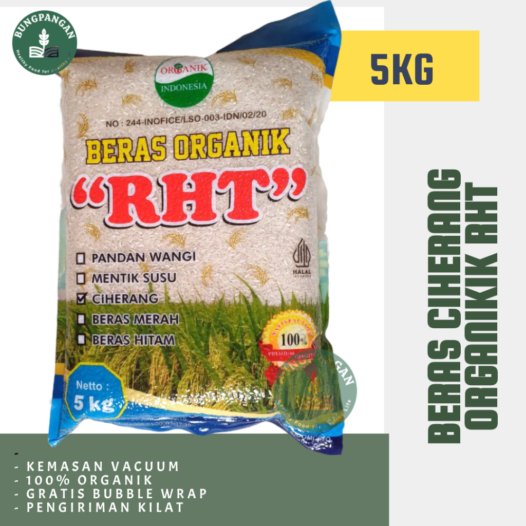 

5Kg Beras Ciherang Organik Premium RHT Bersertifikat