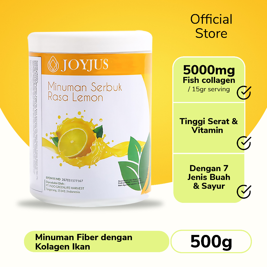 

Minuman Pelangsing Badan Joyjus Slim Fiber With Collagen | BPOM & Halal Mui Obat Pelangsing Perut