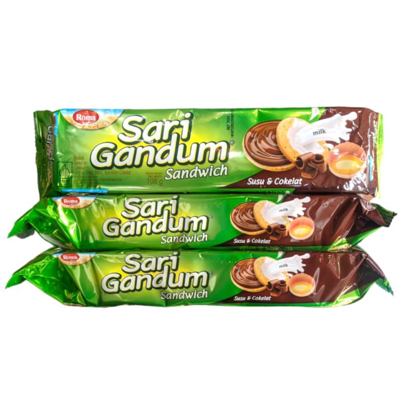 

Roma Sari Gandum Sandwich Susu & Coklat / Pack isi 12 pcs