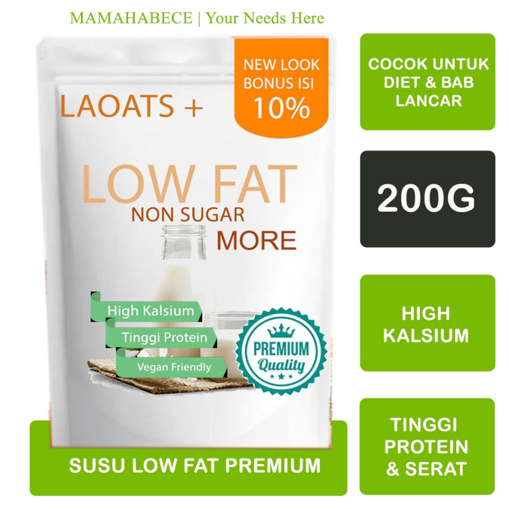 

Susu Low Fat Bubuk Oat Milk Susu Rendah Lemak Susu Bubuk Pelangsing Badan Penurun Berat Badan Susu Oat DietLaoats (200G)