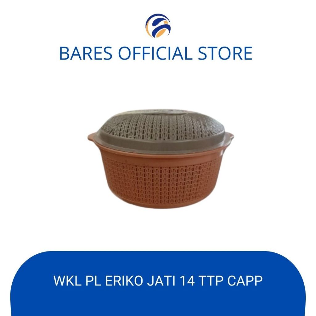 Wakul plastik nasi dan tutup  keranjang buah rotan anyaman  wakul jati ERIKO 14 Capucino/6pcs