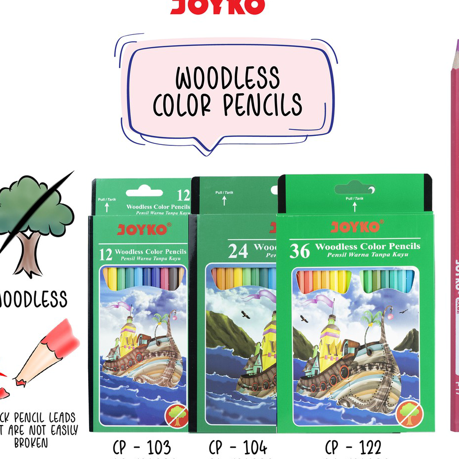 

Best Produk Joyko Pensil Warna Woodless Color Pencils Hexagonal Grip