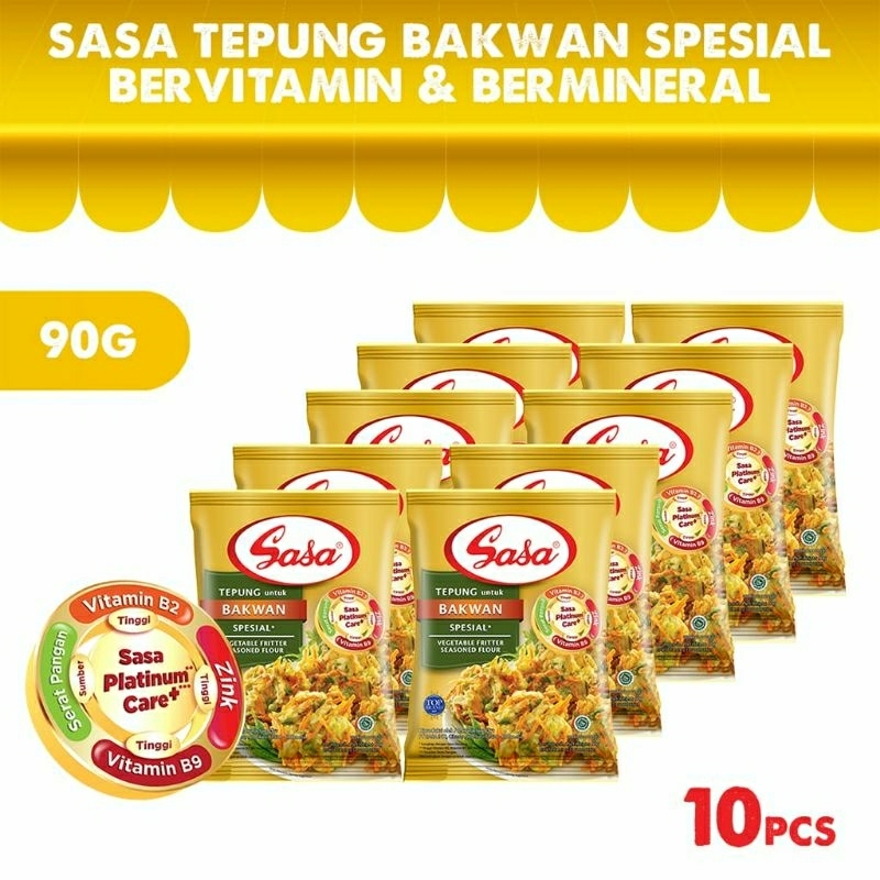 

Sasa tepung bakwan spesial bervitamin & bermineral 90gr x 10pcs