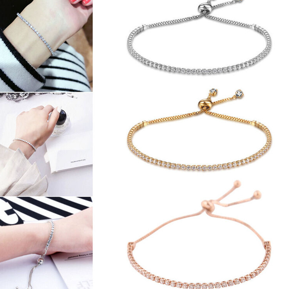 Best Terlaris COD✨ Gelang Serut Titanium Asli Emas Putih Yang Bisa Disesuaikan / Gelang Wanita Korea