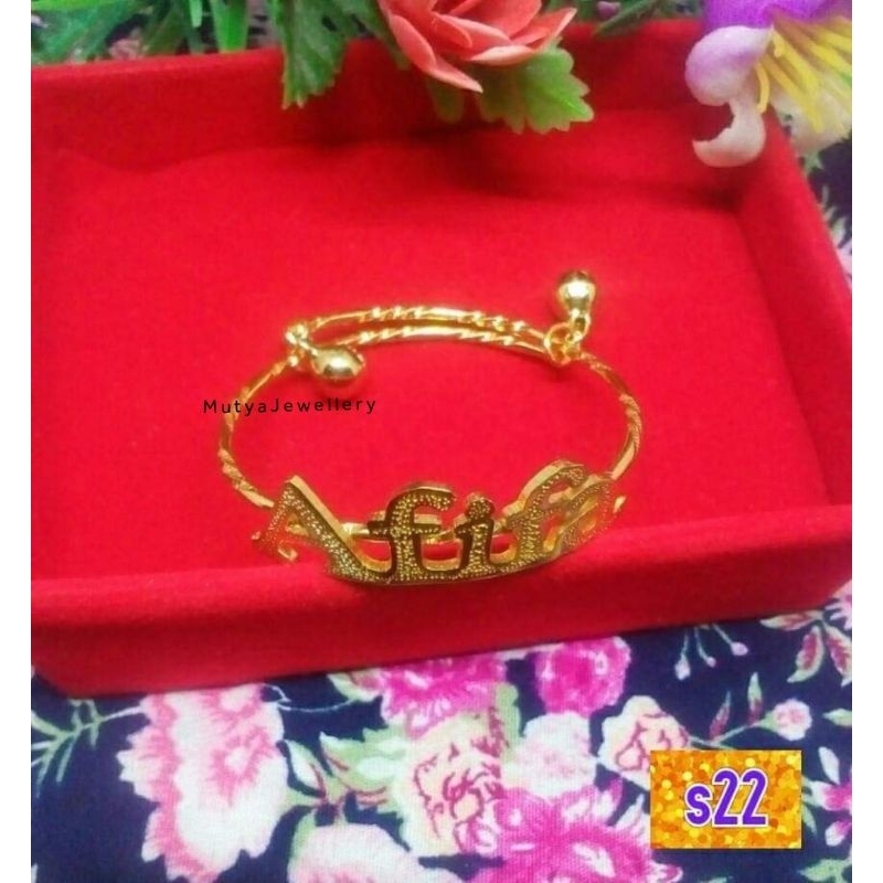 Gelang Bangle/ Gelang Ring Ukir Nama/ Gelang Costum Ukir Nama