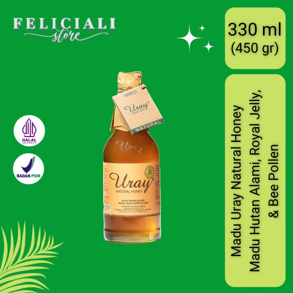 

Madu Uray Natural Honey 450 gr (330 ml) Madu Hutan Asli