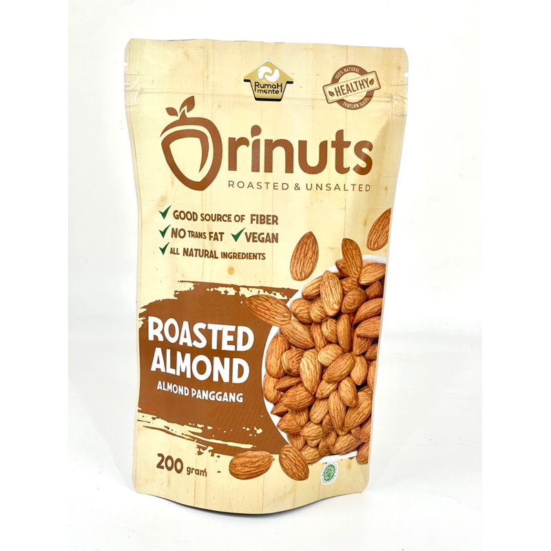 

ORINUTS KACANG ALMOND PANGGANG rasa Original 200GR ROASTED ALMOND PLAIN UNSALTED
