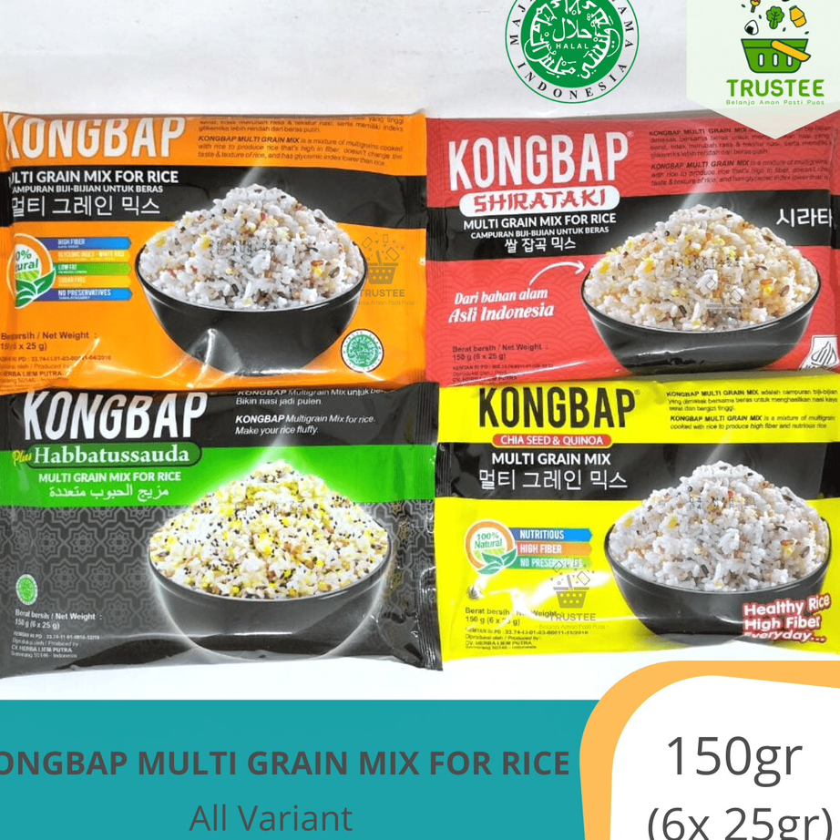

CVCQ1996 ORIGINAL% Kongbap Multigrain Mix | Beras Sehat Korea Halal 150 gr (6pcs x 25gr)