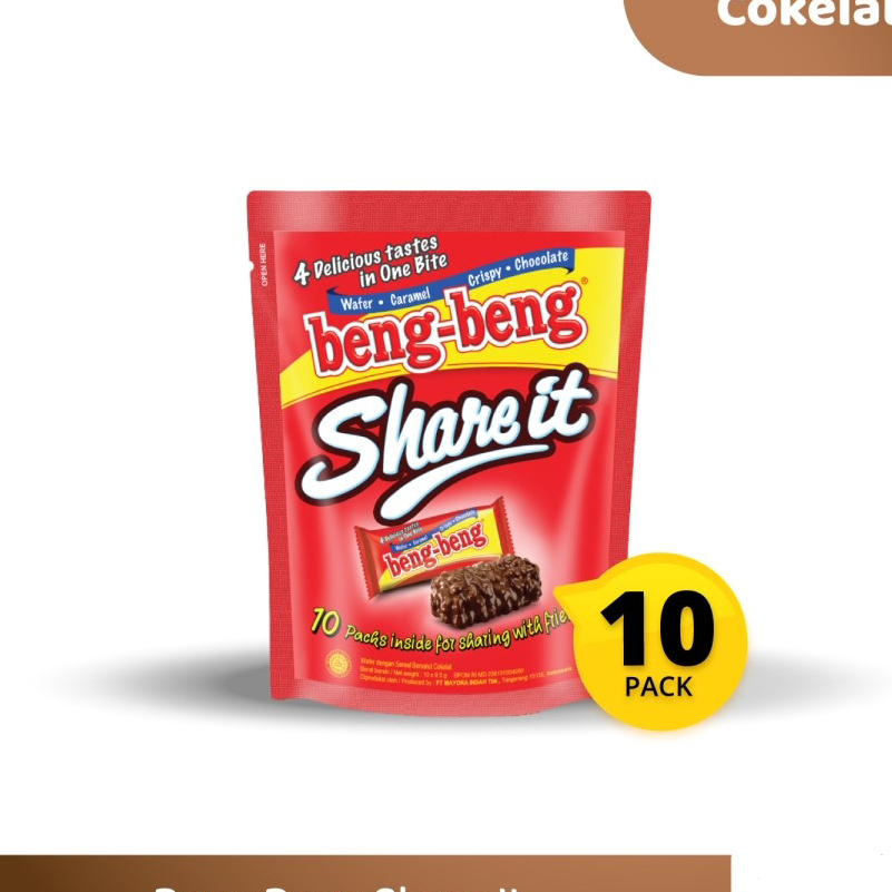 

Harga Termurah WAFER COKLAT BENG BENG SHARE IT POUCH 10PCS x 9,5GR Big Sale