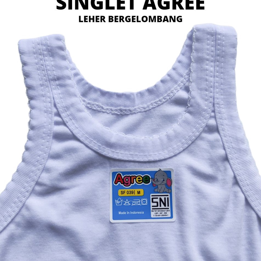 NKNH9639 STAR SINGLET ANAK AGREE KIDS BERGELOMBANG - KAOS DALAM ANAK AGREE KIDS -  KAOS DALAM ANAK  