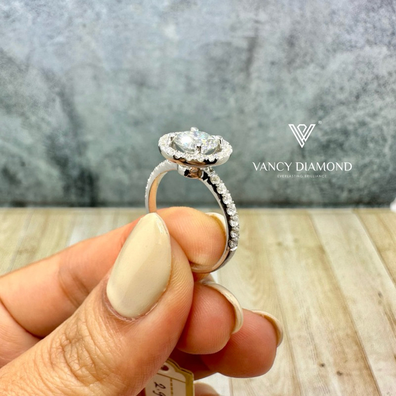 CINCIN EMAS 18K (WHITE GOLD) BERLIAN MOISSANITE 1.00 CARAT
