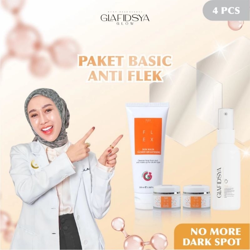 PAKET FLEK GLAFIDSYA SKIN / gold sunscreen glow pink / night cream gold series /  facial toner flex 