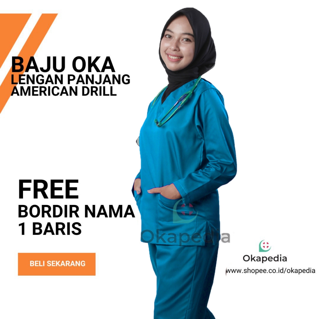 Baju Ok Bordir Nama Lengan Panjang American Drill
