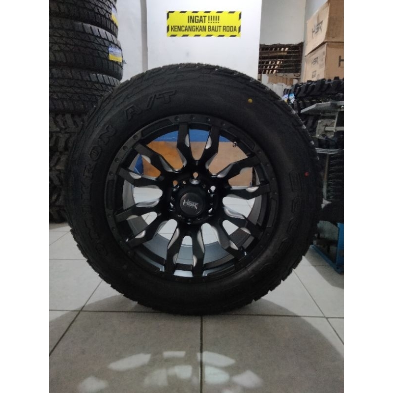 pelek ofroad style hsr burneh ring18 lebar 9 et15 plus ban accelera at pcd mobil pajero fortuner