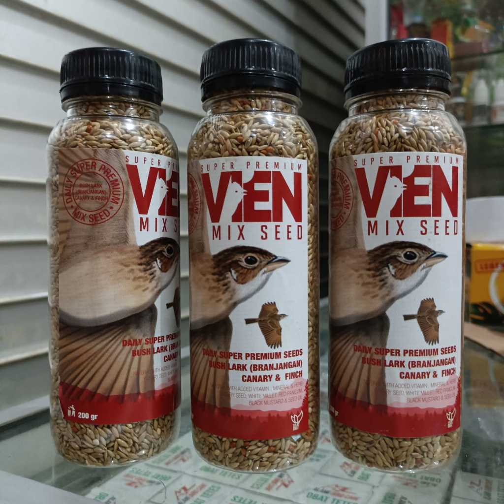 VIEN MIX PREMIUM SEED VIEN BRANJANGAN BOTOL DOSIS TINGGI PAKAN KENARI BRANJANGAN LOMBA