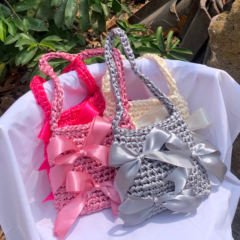 Crochet ribbon bag / Crochet bag / tas rajut / tas pita