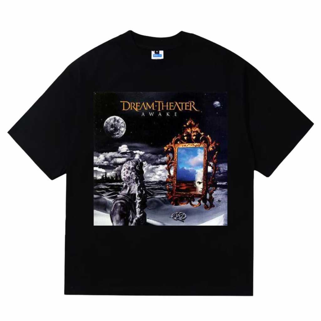 Default Tshirt Vintage Kaos Band DreamTheater Awake lengan pendek Hitam