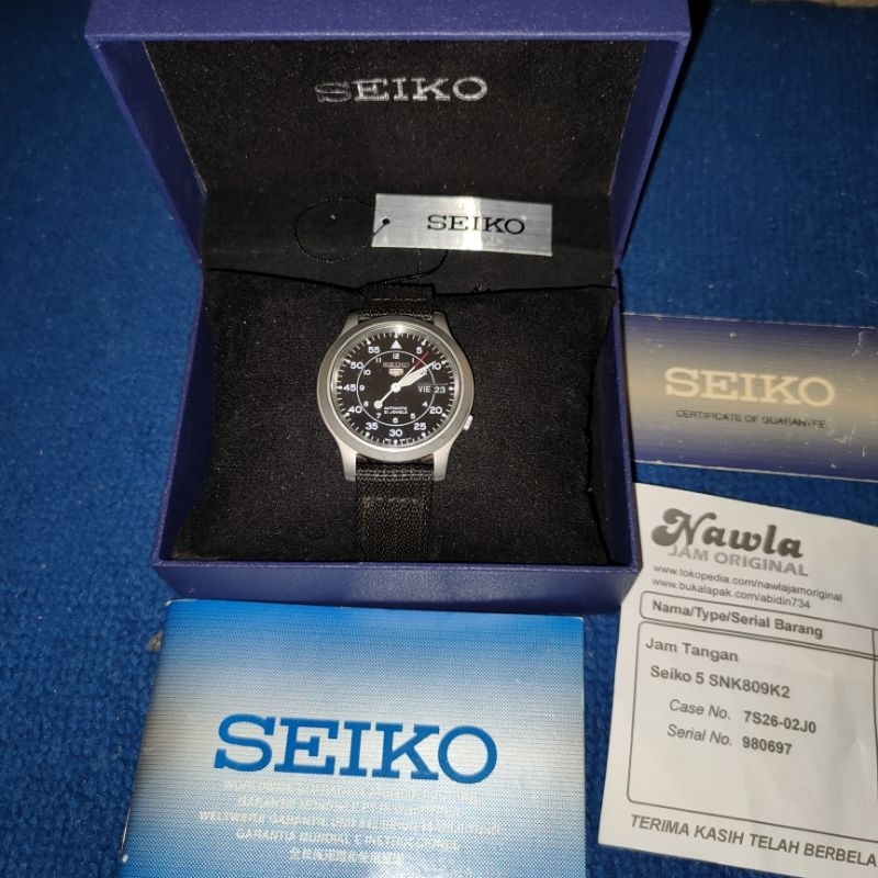 jam tangan Seiko 5 sport SNK809K2 original bekas