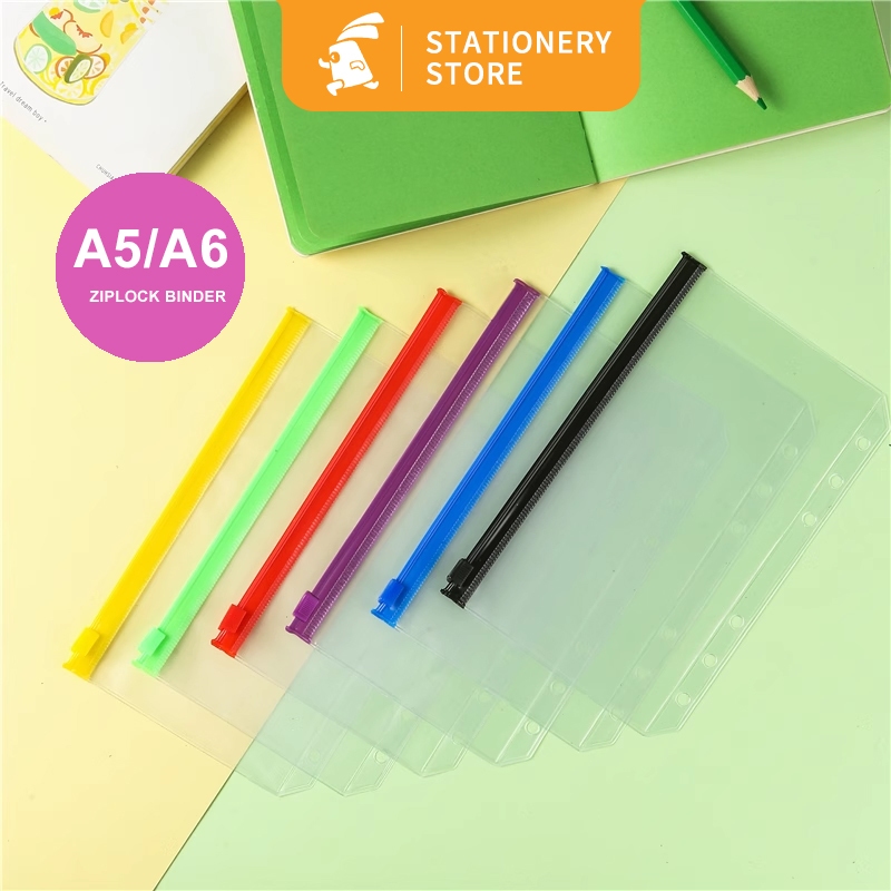 

A6 /A5 Binder Pocket Kantong / Ziplock bag / Pouch / Zipper PVC Diary Notebook 6 Ring-Rabbit Stationery